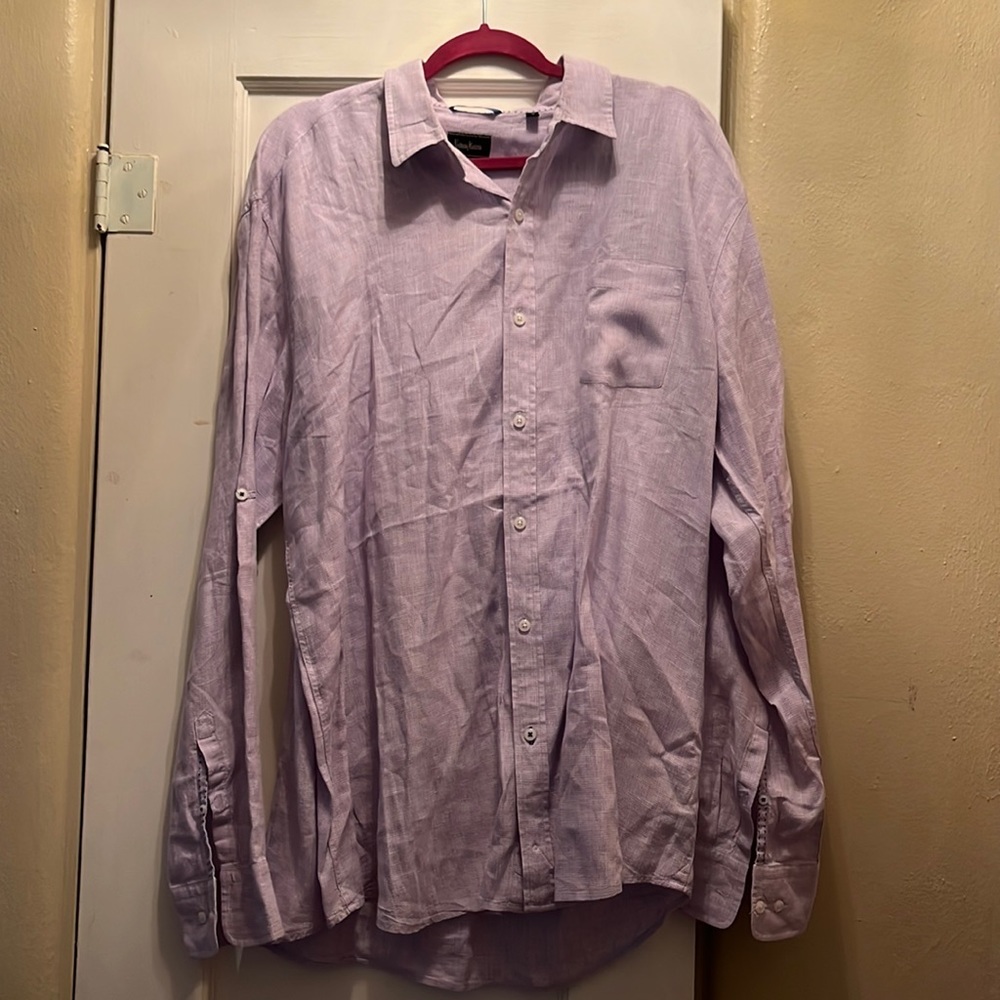 Neiman Marcus || XXL 100% linen long sleeve button down